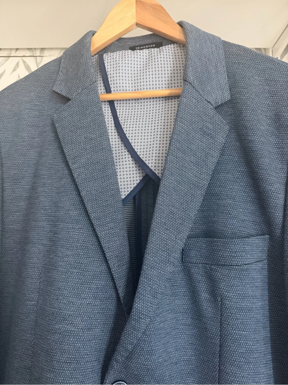 7 Diamonds Men's Navy Textured Knit Blazer